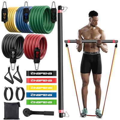 China Yoga Bungee Belt Rise Training Stick Pull Rope Elastic Resistance Band Set Pilates Exercise Fitness Equipment Many for sale