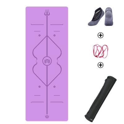 China Private Custom Made PU Rubber Mat Eco Friendly PU Label Natural Rubber Yoga Mat for sale