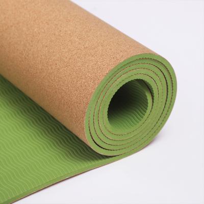 China Absorb Sweat Yoga Mat - Cork Resists Germs 6mm Natural Sustainable Smell Non-Toxic Rubber Band Large Large For Hot Yoga, Pilates Indoor Fitness for sale