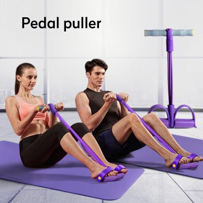 China Pedal Test Program 4 Resistance Pull Ropes Home Rowing Machine Belly Gym Gym Sport Elastic Bands For Workout Fitness Equipment for sale