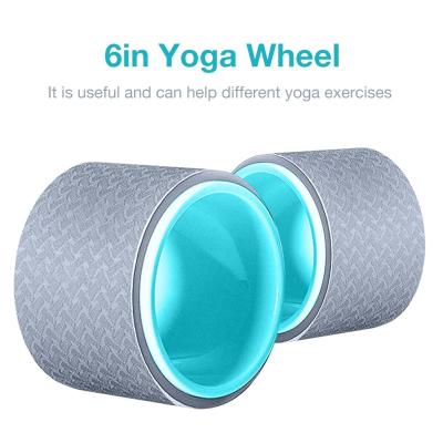 China Universal Professional Yoga Wheel Gym Fitness Roller Stretch Massager Pilates 6 Inch Back Training Tool for sale