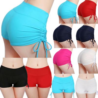 China Women Summer Breathable Sports Shorts Gym Yoga Workout High Waisted Ladies Skinny Short Elastic Casual Solid for sale