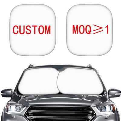 China China Windshield Sun Shade Low MOQ Interior Temperatures Car Lowering For Custom Car Logo Custom Front Car Window Sunshade Protector 2 Piece HD Printing Wholesale for sale