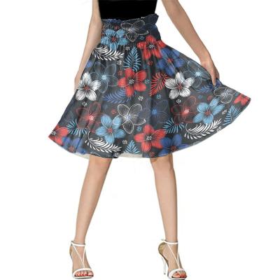 China High Waist Anti-Static Chiffon Floral Pleated Skirt For Women Plumeria Custom Print Dress Holiday Elastic Tube Top Dresses Ladies Skirts for sale