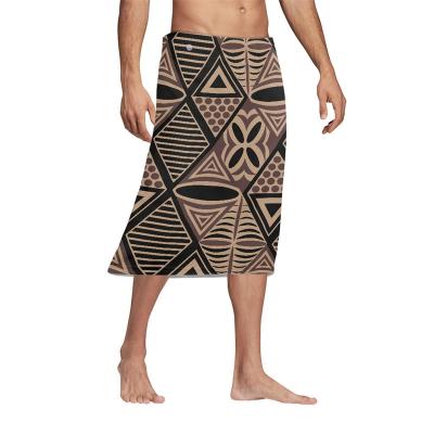 China Custom Polynesian Tribal Men Traditional Indonesia Lungi Lavalava Print Sarongs Samoan Hawaiian Sarongs Men Borders Hawaiian Bali Pareo Sarongs for sale