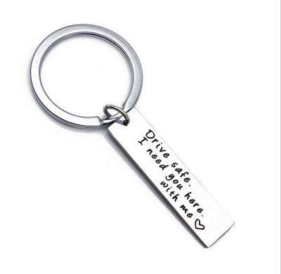 China Metal Training Safe I Need You Here With Me Key Chain Stainless Steel 40mm for sale