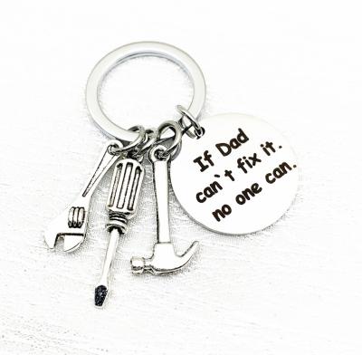 China Metal If Dad Can't Fix Him Key Chain Stainless Steel Dad Senior Father Gift for sale