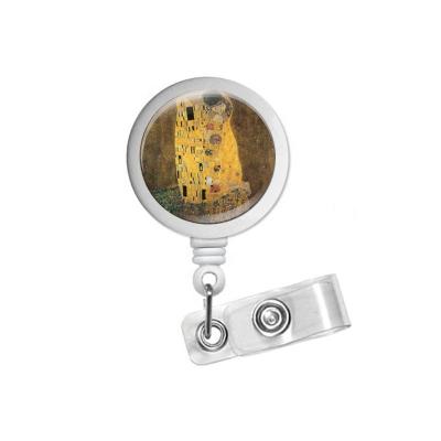 China Gustav Klimt The Kiss Painting, Handmade ID Badge Reel Cuts Nurse Badge ID Badges Teacher RN ID0322 for sale