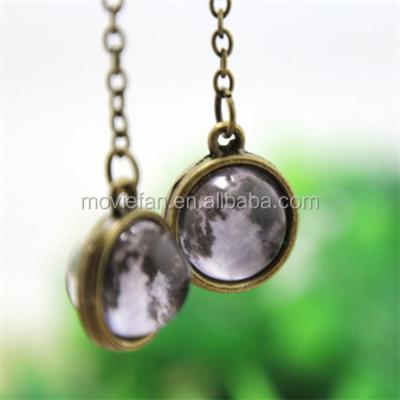 China ALLOY moon earring jewelry dangle long full moon earrings photo earrings glass stud post for sale