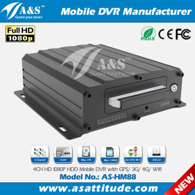 China 4G 4CH 1080P HDD Mobile DVR With Free Car DVR Mobile App SMD Monitor Remote CCTV System AS-HM88 for sale