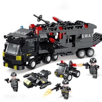 China Compatible Toys of DIY TOY Early Education Assembled Black Hawk Swat Military Police Mech Lego Building Block SetsAssembly for sale