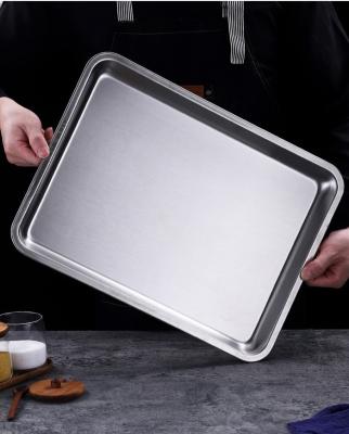 China 304 Stainless Steel Baking Tray Cookie Pan Baking Tray for Dishware Safe for sale