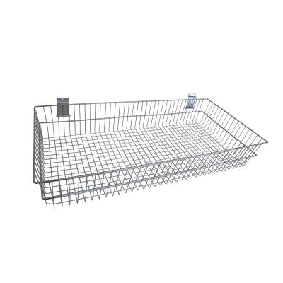 China Sustainable Customized Iron Wire Metal Slatwall Pegboard Hanging Basket for sale