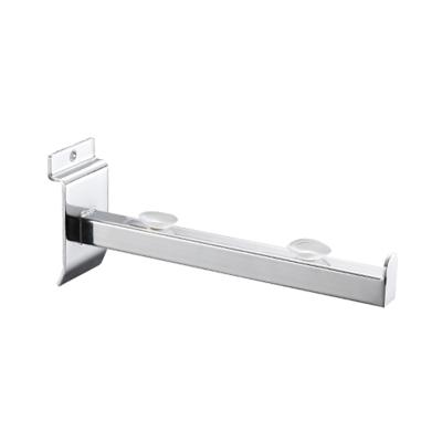 China Chrome mounted wall mounted bracket / glass shelf bracket Chrome display hook for shopfitting for sale