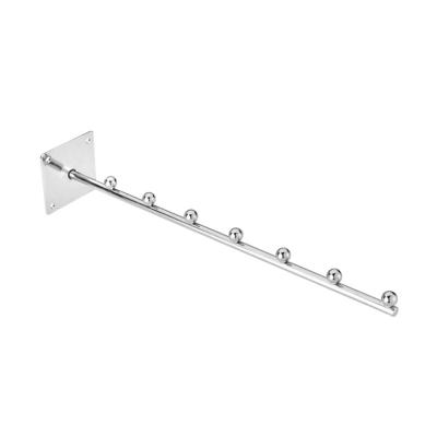 China Stocked Wall Mounted Metal Chrome Display Hook With 7 Beads for sale