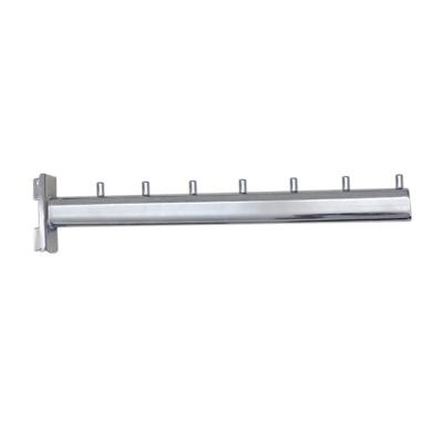 China 7 pin metal chrome waterfall display hook for slotted raceway for sale