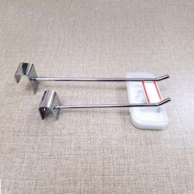 China Oval Chrome Metal Pharmacy Display Rack Hook Steel Tube Socks Hook Adjustment for sale