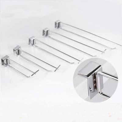 China High Quality Oval Tube Rectangle Tube Chrome Metal Fit Hooks Rectangle Square Tube Hook For Supermarket Shelf Hanging for sale