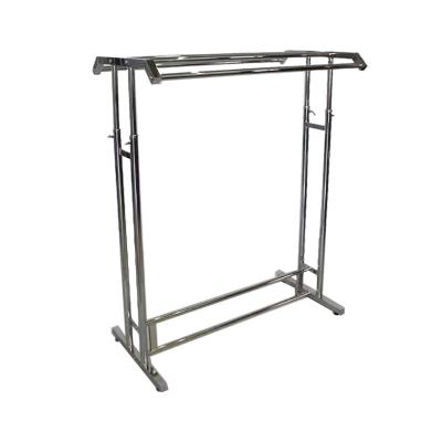 China Heavy Duty Wholesale Chrome Metal Clothing Display Rack Standing Clothing Store Display Rack for sale