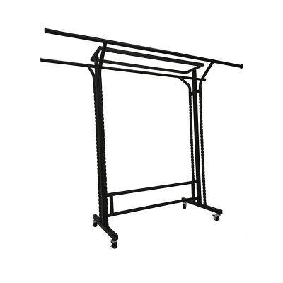 China Heavy Duty Adjustable Heavy Duty Paint Size Adjustable Paint Black Clothing Store Clothing Display Rack for sale