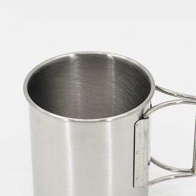 China New Arrival Minimalist Folding Handle Stainless Steel Beer Pot Portable Outdoor Sports Water Mug Tumbler for sale