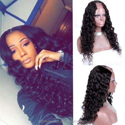 China Good Quality Indian Middle Part Body Wave U Wave Hair Body Wave Virgin Human Wigs For Black Women With Straps And Combs Grade 7A8A9A for sale