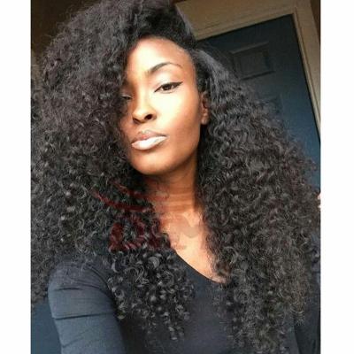 China New Fashion 130% Density Virgin Hair U Part Cheap Curly Brazilian Afro Curly Curly Curly Glueless Curly Wig for sale