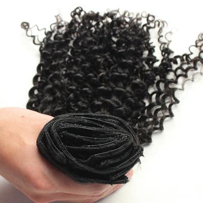 China 100% Virgin Remy Hair Extension Natural Curly Hair Different Closure Different Texture Color Curly Clip In Extension for sale