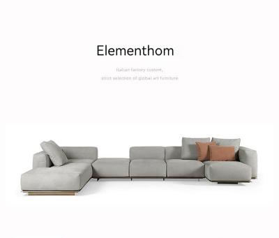 China Italian minimalist leather modern minimalist apartment sofa right corner extendable living room small downstairs sofa combination furniture for sale