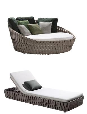 China Easy Carrying One Stop Collocation Professional Patio Furniture Curl Rattan Sofa Leisure Rattan Outdoor Lounger Garden Set for sale