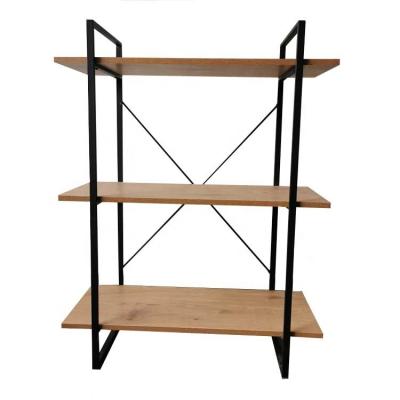 China Creative D.I.Y Simple Wood Shelf Floor Shelf Rack Multi-Layer Workable Wrought Iron Shelf Rack for sale