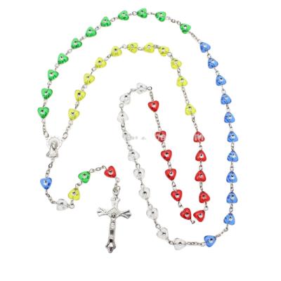 China Heart Mission Rosary Religious Necklace for sale