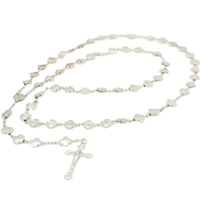 China Religious cross beads metal rosary for sale