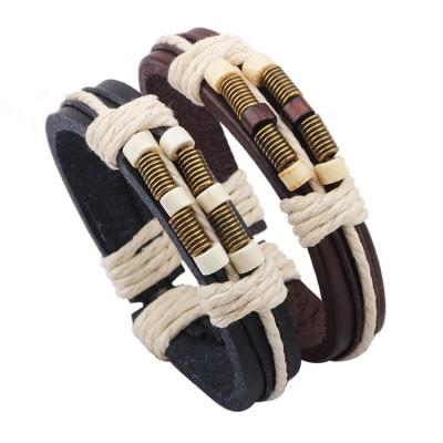 China Promotion A&J excellent after-sales service devotion anchor leather bracelet, sensitive men's leather bracelet, wrap leather bracelet. for sale