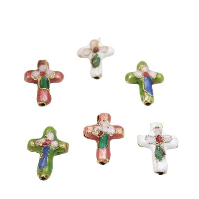 China Enamel Religious Cloisonne Cross Pendant Accessories for sale