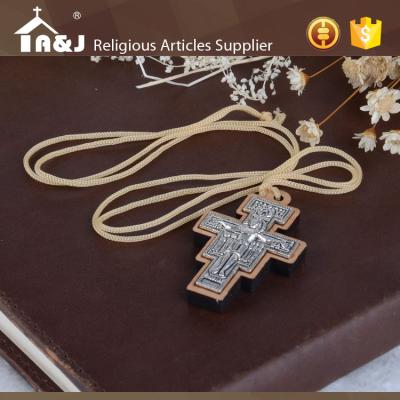 China Europe A&J San Damiano Wooden Crucifix, Religious Crucifix, Religious Cross With Orthodox Icon Pendant for sale