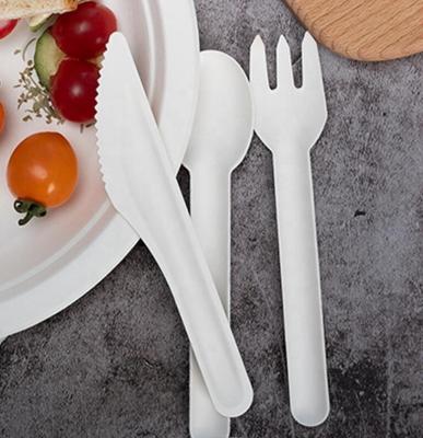 China Disposable Eco - Friendly Paper Cutlery Knife And Disposable Forks And Spoon for sale