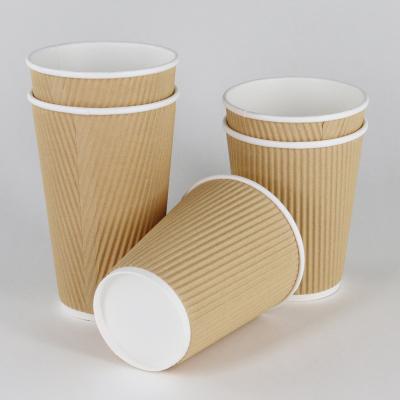 China Disposable Ripple Disposable Hot Insulated Wallpaper Cup for sale