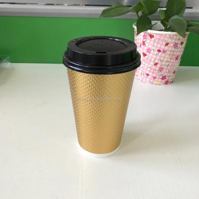 China Single Wall Black Wavy Pattern Ripple Paper Disposable Cup For USA Market for sale