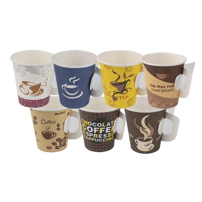 China Free samples disposable 7oz 9oz one time handle paper cups, paper cup with handle for sale