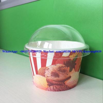 China Environmental Friendly Lower Price Ice Cream Paper Cup Custom Logo Lids for sale