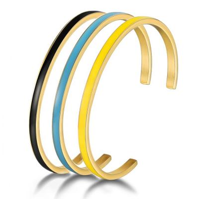 China Other Wholesale Trendy Stamped Stainless Steel Engraved Logo Open Cuff Oem Bracelet for sale