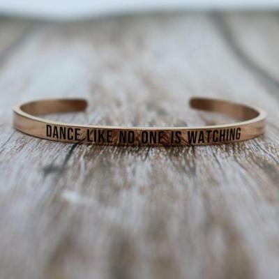 China The Other Christian Motivational Stainless Steel Engraved Cuff Inspiration Wholesale Rose Gold Bracelet for sale