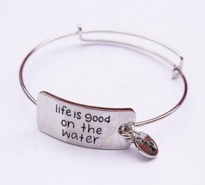 China Romantic Expandable Bracelets Jewelry Inspired Women Charm Engraved Adjustable Bracelet for sale