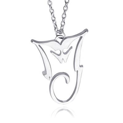 China CLASSIC Michael Jackson Necklace LOGO Silver Necklace 316l Stainless Steel Men's Jewelry Pendant Necklace Men for sale