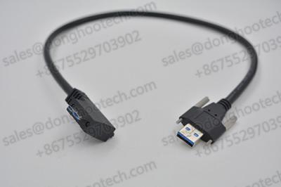 China USB 3.0 Left Angle Micro B with Recessed Screws Exit Left and Exit Right U3 Vision Cables for sale