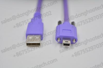 China A to Mini B  Drag Chain Camera USB Cable , Full Shielded USB 2.0 cable In Violet Color for sale