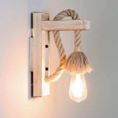 China Restaurant Creative Boat Cafe Bar Light Bar Wall Style American Industrial Loft Vintage Personality Solid Wood Aisle Aisle Wall Light for sale