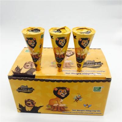 China Ice Cream Cone Chocolate Cone Shape Ice Cream Wafer Chocolate Cup With Cookie for sale