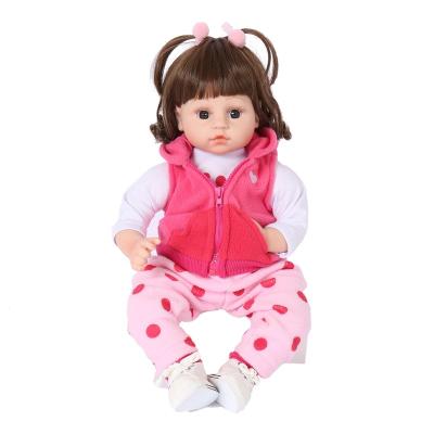 China Cartoon Toy Life Reborn Realistic Fashion Hair Long In A Skirt Cotton Body Doll Children's Friend Reborn Doll Girl for sale